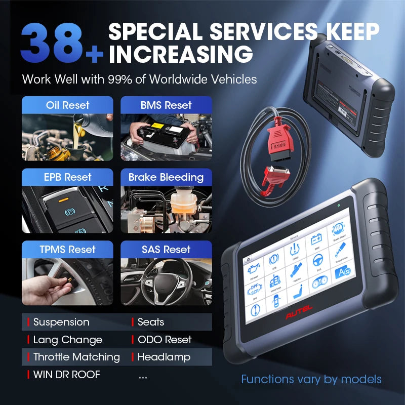 Scanner OBD2 Autel MaxiCOM MK808S, outil de diagnostic automobile, lecteur de codes de test actif, outil de codage de clés